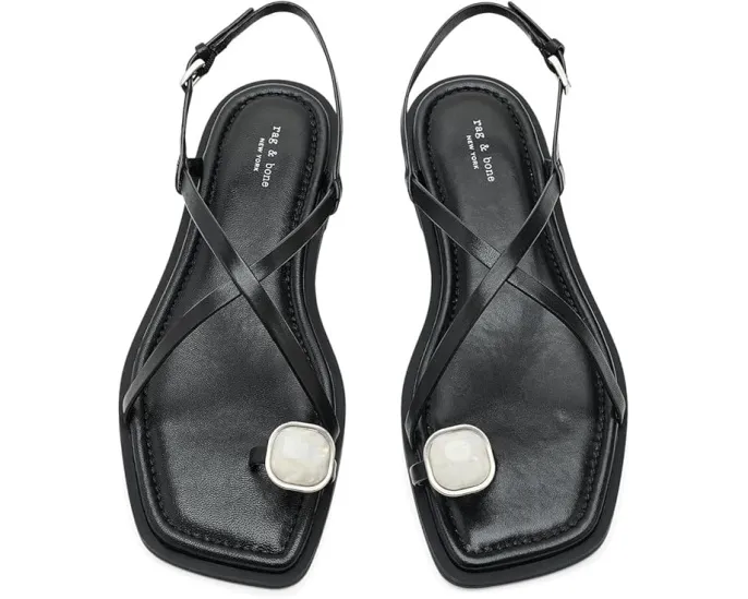 Босоножки Remi Flat Sandals от rag & bone с украшением из страз на ремешке