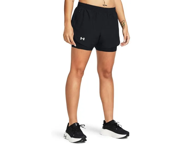 Шорты Under Armour Fly By 2 в 1 со встроенными компрессионными шортами и сетчатыми вставками