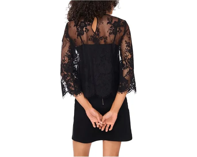 Блузка Vince Camuto с круглым вырезом и фигурным подолом