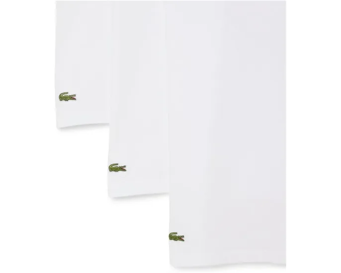 Три майки Lacoste Slim Fit из 100% хлопка с круглым вырезом и фирменным крокодилом