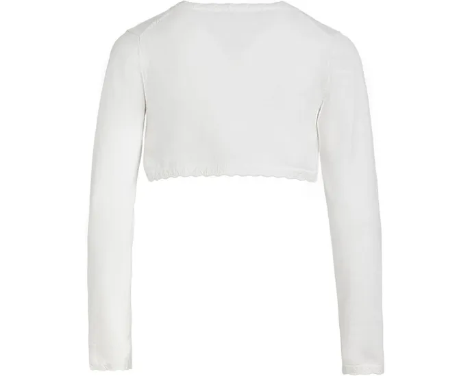 Короткий кардиган Cropped Cardigan с ажурной отделкой и длинными рукавами