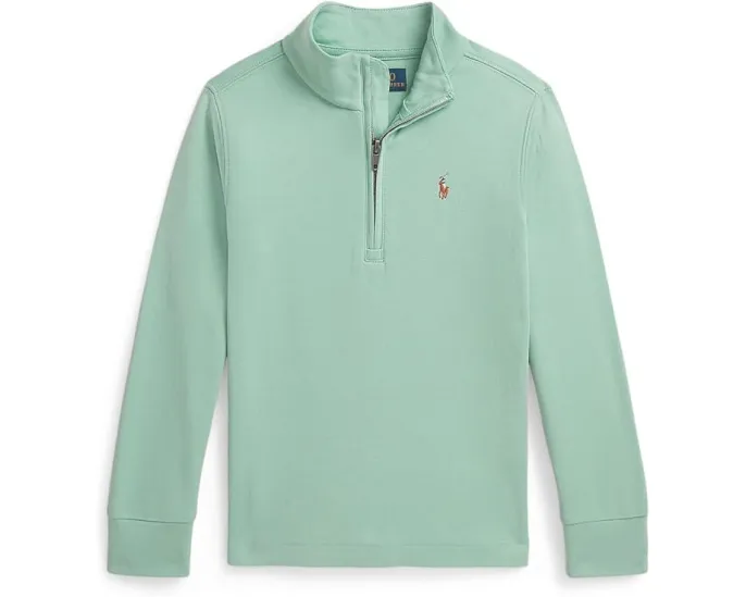 Полузип Polo Ralph Lauren Kids худи из интерлока для малышей с вышитым пони