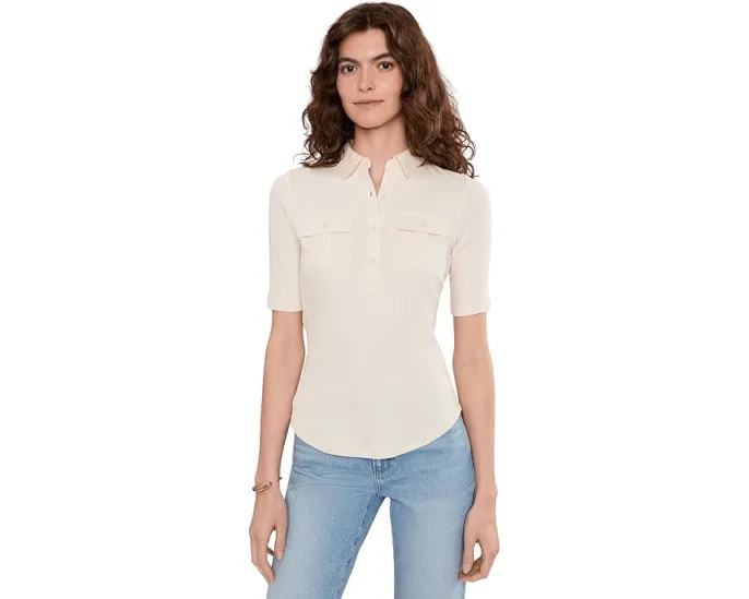 Топ Lauren Ralph Lauren с ребристой вязкой и рукавом три четверти