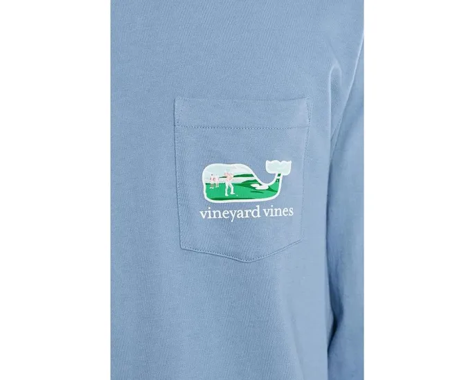 Длинная футболка Vineyard Vines с китом для гольфа и карманом