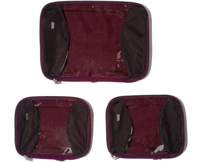 Набор компрессионных кубов Baggallini 2 средних и 1 большой с прозрачной панелью