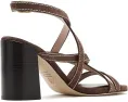 Туфли Park Block 85 на устойчивом каблуке Stuart Weitzman ярко-синие и натуральные