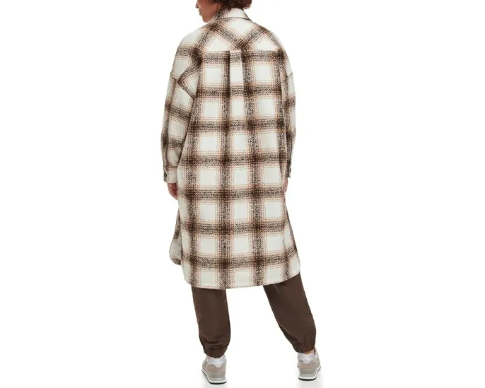 Levi's удлиненная рубашка-куртка Long Length Wool Blend в клетку