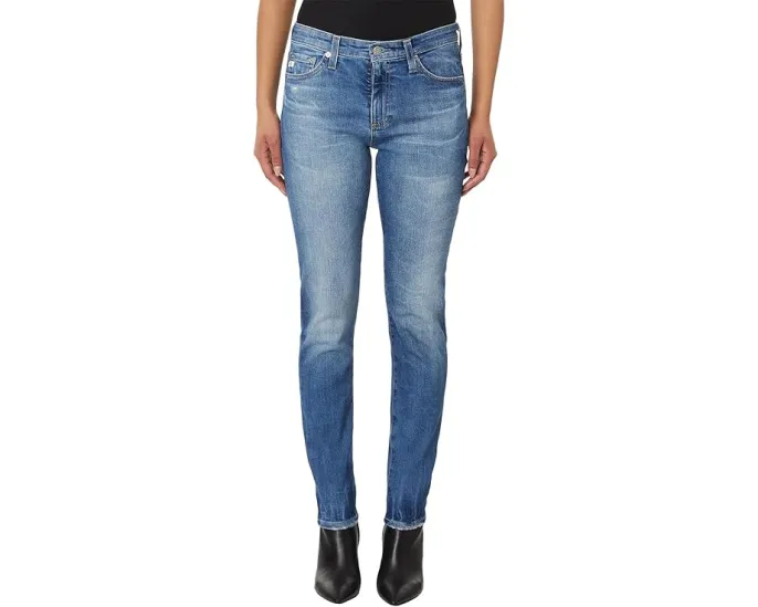 Джинсы AG Jeans Prima Mid-Rise Cigarette Ankle с зауженным низом и пятью карманами