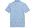 Поло из хлопковой сетки с теннисным принтом Polo Ralph Lauren Kids