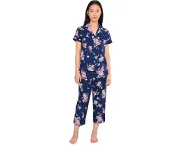 Пижамный комплект Lauren Ralph Lauren с короткими брюками и воротником с лацканами