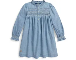 Сарафан Polo Ralph Lauren индиго с мелкой сборкой для малышей