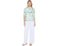 CeCe топ Cotton Sateen Hidden Placket из хлопкового сатина