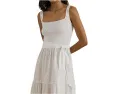 Платье-трапеция Lauren Ralph Lauren Belted Jersey Broadcloth с поясом из хлопка