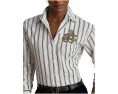 Рубашка Lauren Ralph Lauren Petite в полоску из хлопка расслабленного кроя
