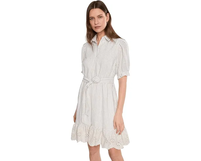 Мини-платье Vince Camuto с пышными рукавами-фонариками и рюшами