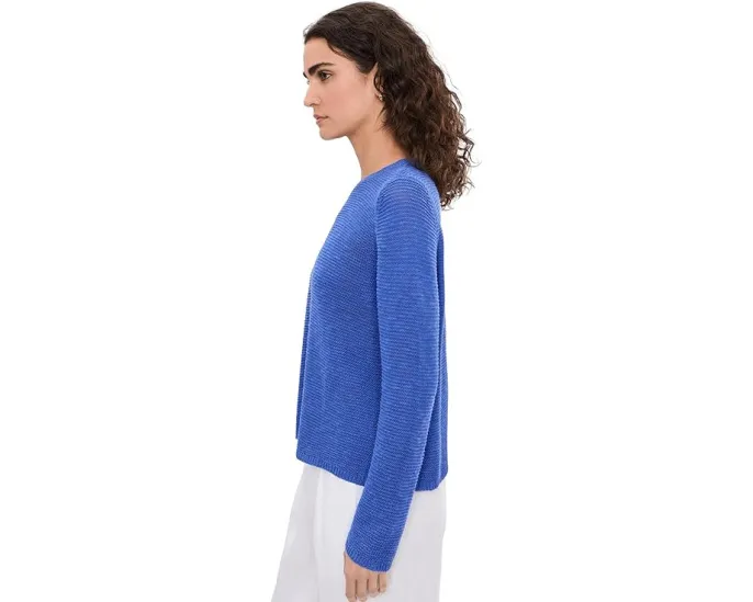 Свитер Eileen Fisher с круглой горловиной из смеси органического льна и хлопка
