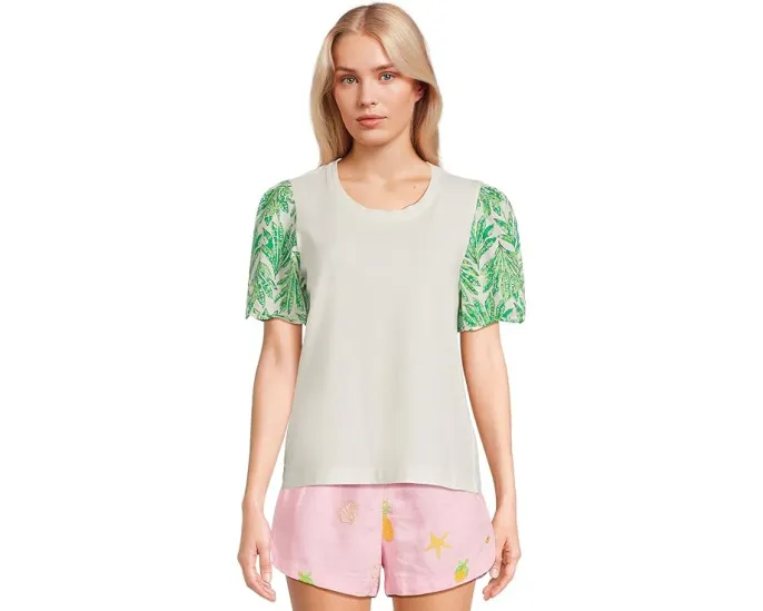 Трикотажный топ Brittan с фестончатыми рукавами от Lilly Pulitzer