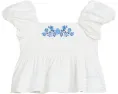 Блузка Janie and Jack с вышивкой и короткими рукавами буф