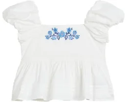 Блузка Janie and Jack с вышивкой и короткими рукавами буф