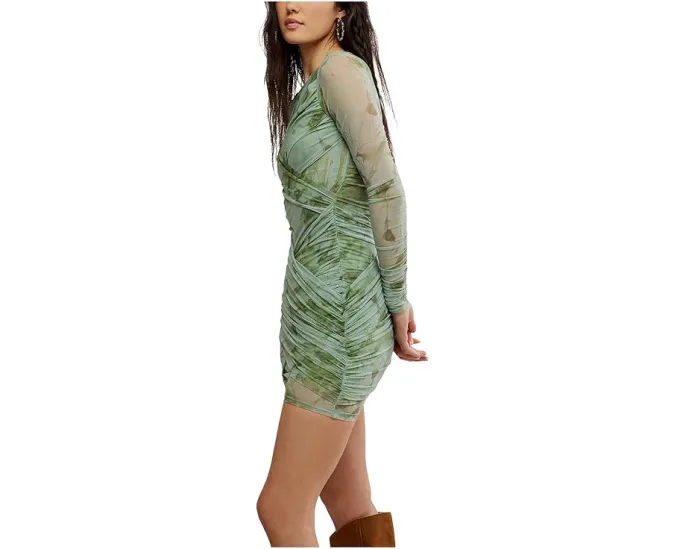 Мини-платье Katana приталенное из сетки с рукавами