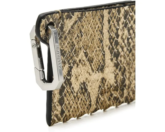 Кардхолдер AllSaints Hex Snake с карабином и тиснением под змею