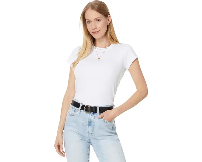 Футболка Madewell Supima Rib Tee с ребристым трикотажем и круглым вырезом