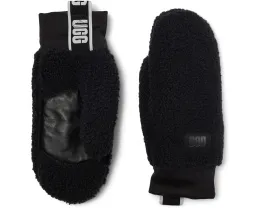 Варежки Uggfluff Mitten с логотипом и кожаной ладонью UGG