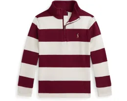 Поло с капюшоном в полоску из хлопкового интерлока Polo Ralph Lauren Kids для малышей и детей