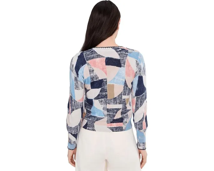 Свитер NIC+ZOE Petite Set Sail в морском стиле с контрастными манжетами