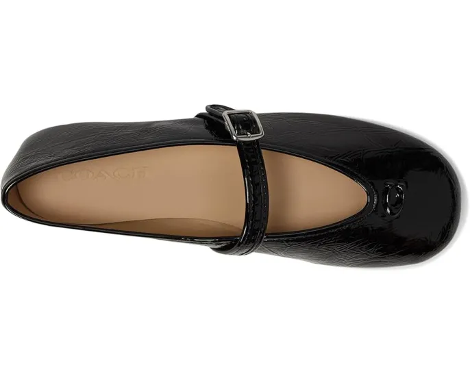 Туфли COACH Mary Jane с рельефным логотипом C из лаковой кожи