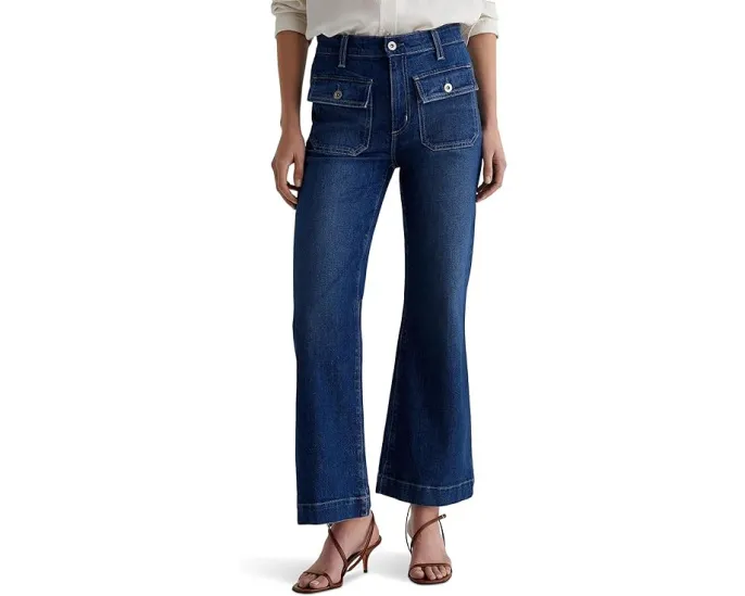 Джинсы AG Jeans Bonnie с расклешенными штанинами и кнопками на карманах