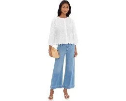 3/4 Sleeve Crew Neck Lace Top