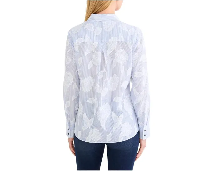 Топ NIC+ZOE Petite в полоску с жаккардовым узором