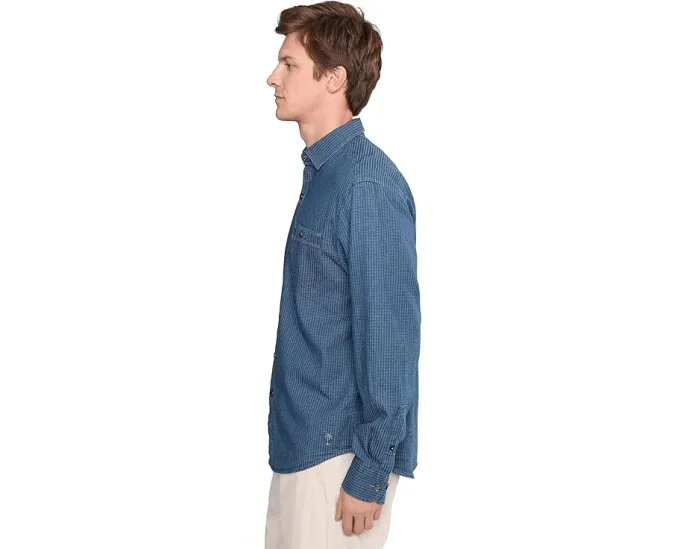 Рубашка Tommy Bahama Wild Indigo Plaid в клетку с эффектом поношенности