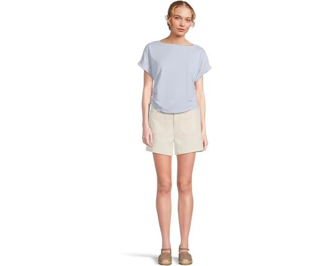 Lilla P Блуза с лодочкой и сборками по бокам из фактурного трикотажа