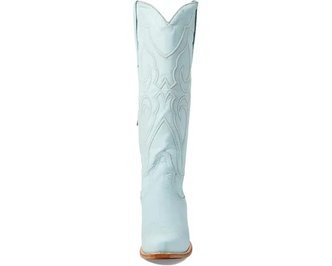 Высокие сапоги Corral Z5254 с вышивкой baby blue и квадратным каблуком