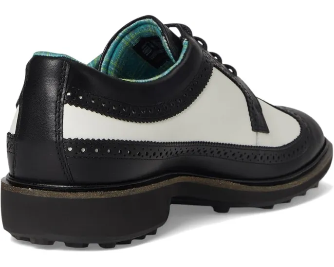 Водоотталкивающие туфли ECCO Golf Classic Hybrid Wing Tip с кожаной стелькой