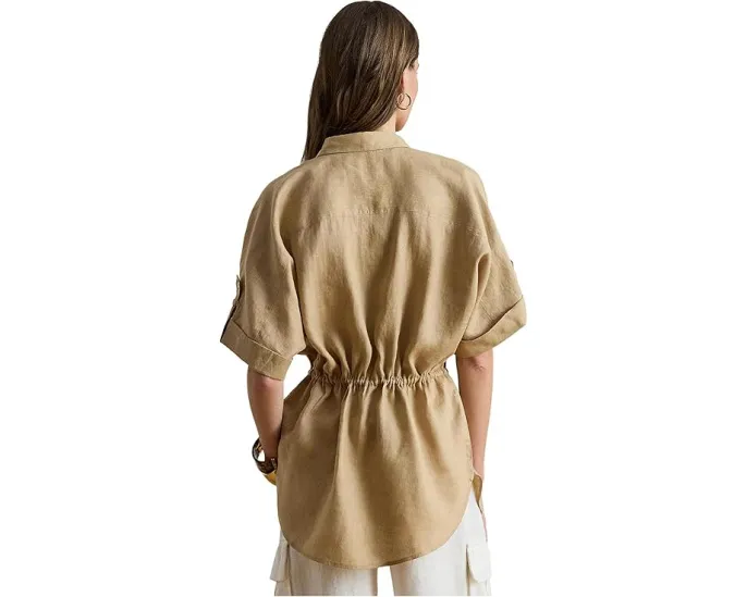 Туника Linen Roll-Tab Sleeve Tunic из льна с завязками Lauren Ralph Lauren