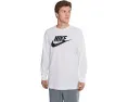 Футболка Sportswear с длинным рукавом и логотипом Icon Futura Nike черная с белым принтом