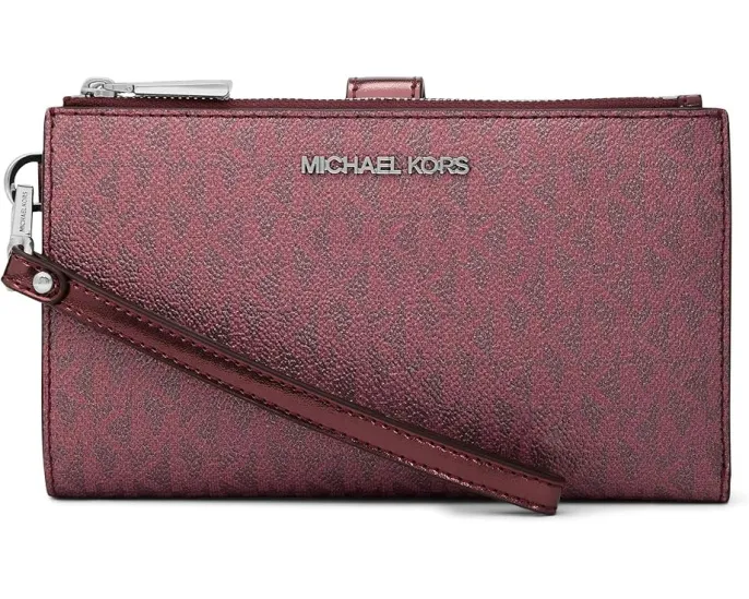 Кожаный кошелек на запястье MICHAEL Michael Kors Jet Set Double Zip