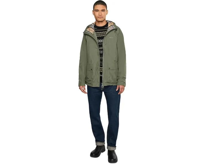 Ветровка Barbour Hooded Domus Waterproof с капюшоном в клетку и водоотталкивающей мембраной