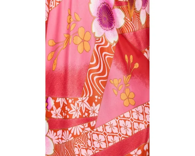 Платье Natori Magnolia Printed Satin Gown из атласа с принтом магнолии