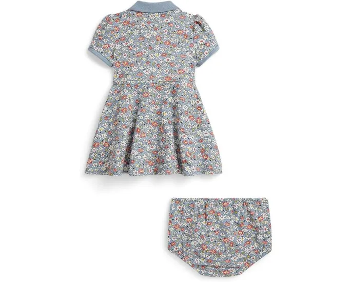 Polo Ralph Lauren Kids Платье-фальш-рапорт и шортики из сетки с цветочным принтом для младенцев
