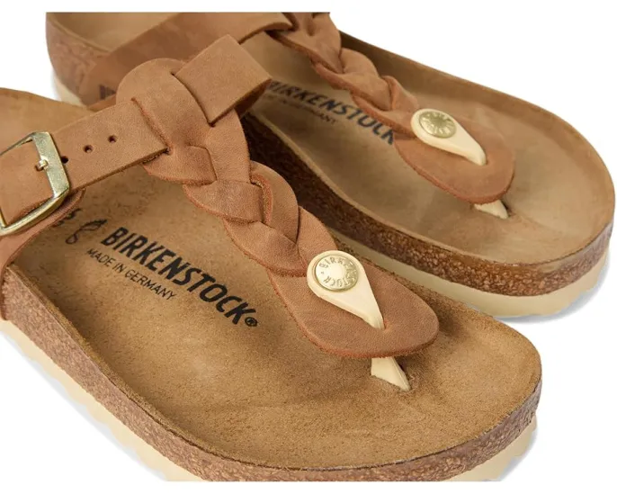 Сланцы Gizeh Braided из промасленной кожи с пробковой стелькой от Birkenstock