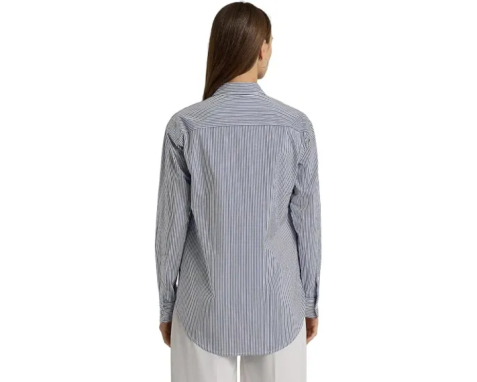 Хлопковая рубашка Lauren Ralph Lauren Relaxed Fit в полоску с технологией PUREPRESS