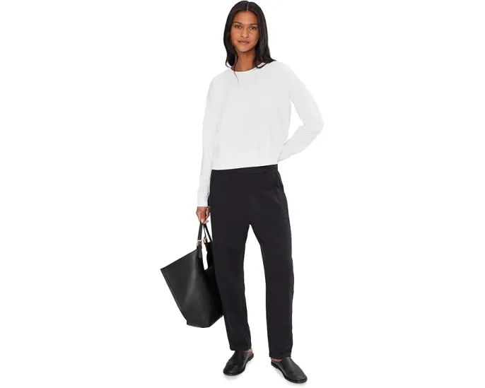 Кроп-свитшот Eileen Fisher из окрашенного в готовом виде велюра