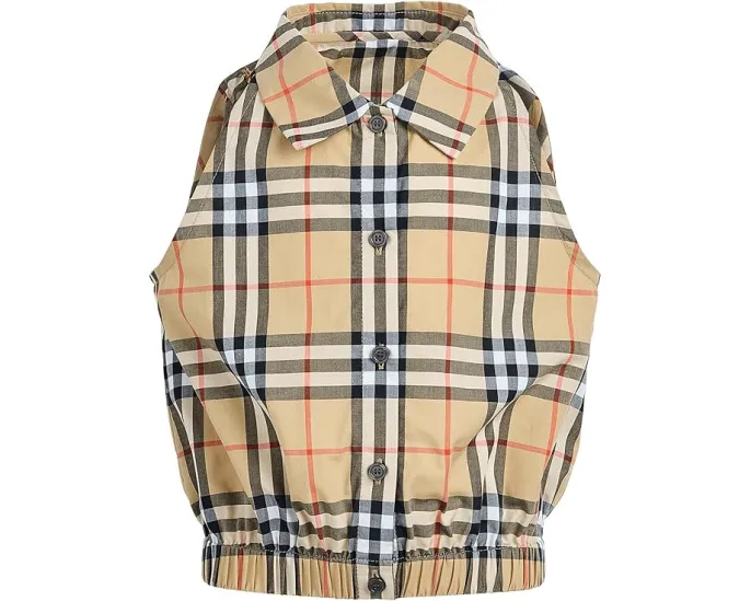 Блуза Burberry Kids Mabel с клетчатым узором и воротником на пуговицах
