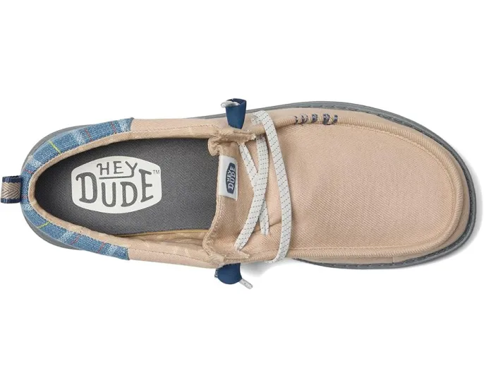 Hey Dude Wally Funk Striped Denim слипоны с джинсовым принтом