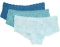 Трусы бойшорт Signature Lace 3 штуки Hanky Panky кружевные с завышенной талией