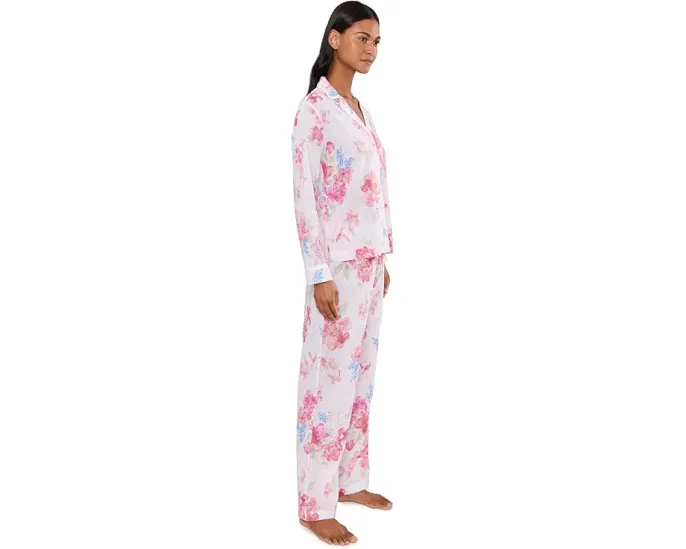 Long Sleeve Notch Collar Long Pants PJ Set